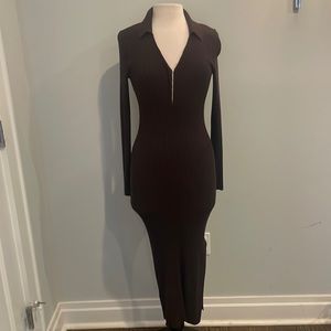 Abercrombie and Fitch Ribbed Polo Midi Sweater Dress